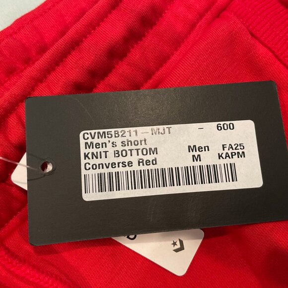 NWT Converse Shorts Red Medium Knit Comfy Casual Athletic Retro Classic $60 NEW - Picture 4 of 9